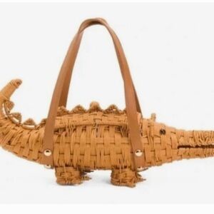 Tommy Bahama Tan Woven Alligator Mini Bag